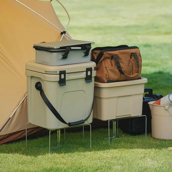 Camping Box Folding Stand Camping Table Shelf Cooler Stand Outdoor Accessories Portable Storage Fold Rack for Picnic,A