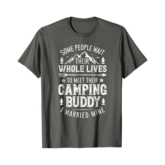 Camping Buddy Married Mine Shirt Men Husband Wife Camper Unisex S-5XL Hot Trending Shirt, Vintage Birthday Gift