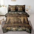 thumbnail image 1 of Camping Camper Bedding Comforter Sets 7-Piece RV Accessories Bed in a Bag, Vintage Farmhouse Lodge Cabin Full Bedding Sets Brown Old Barn Door Comforter Set, Rustic Stone Bedding Sets & Collections, 1 of 4