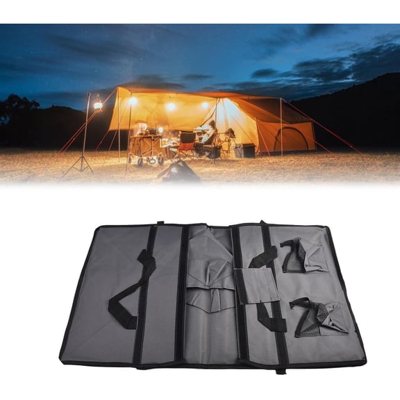 Camping Cart Liner Foldable Wagon Cloth Pocket,600D Oxford Cloth Inner Storage Bag,for Camping Trolley Cart replacement,Replacement Accessory Fits Most Metal Frame Garden Carts(Grey)