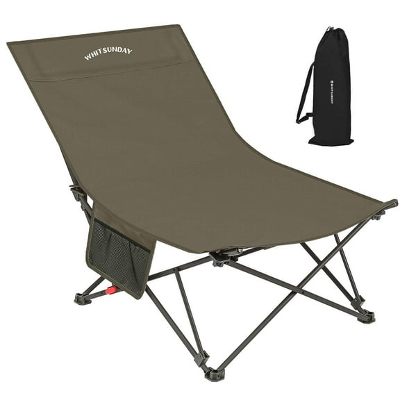 Camping Chair, 3 Adjustment Folding Chair for Camping, Beach, Picnic Green