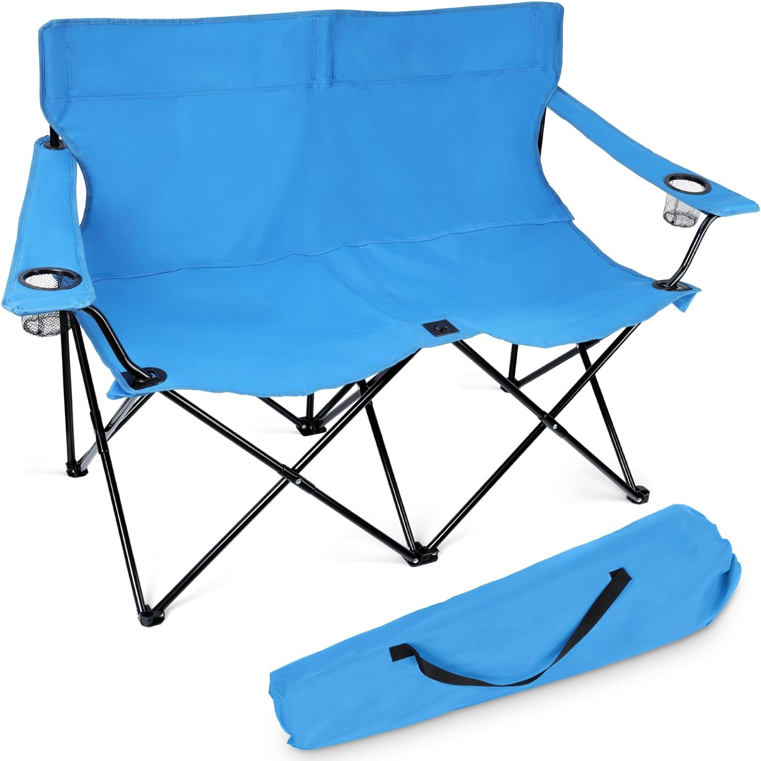 Camping Chair, Outdoor Folding Double Seat Lawn Chairs