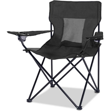Camping Chair, Outdoor Portable Picnic Folding Fishing Chair with 2 Cup Holder for Fishing, Sports, Beach and Camping