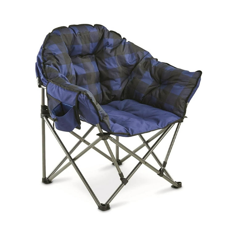 Camping Chair, Portable Folding Rocking Chair with Padded Plush Design for  Relaxation, Outdoor Oversized Club Chair with Padded Seats for Traveling