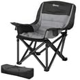 thumbnail image 1 of Camping Chair for Adults, Portable Folding Camping Chair with Side Pockets, Cup Holders, Carry Bag, Black and Gray, 1 of 6