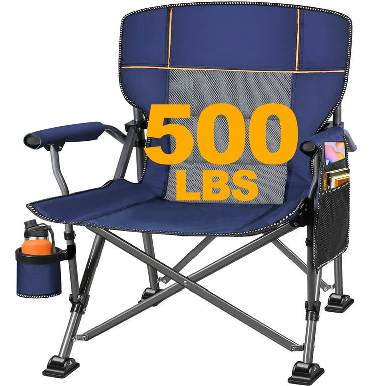 Camping Chairs, Heavy Duty Foldable Outdoor Chair with Padded Back - Main Image