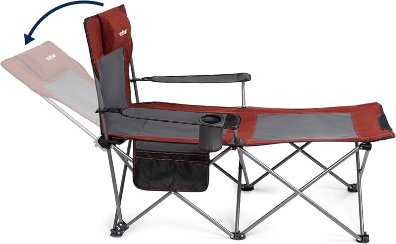Camping Chairs for Adults - 6 Legged Beach Chair with Foot Rest ...