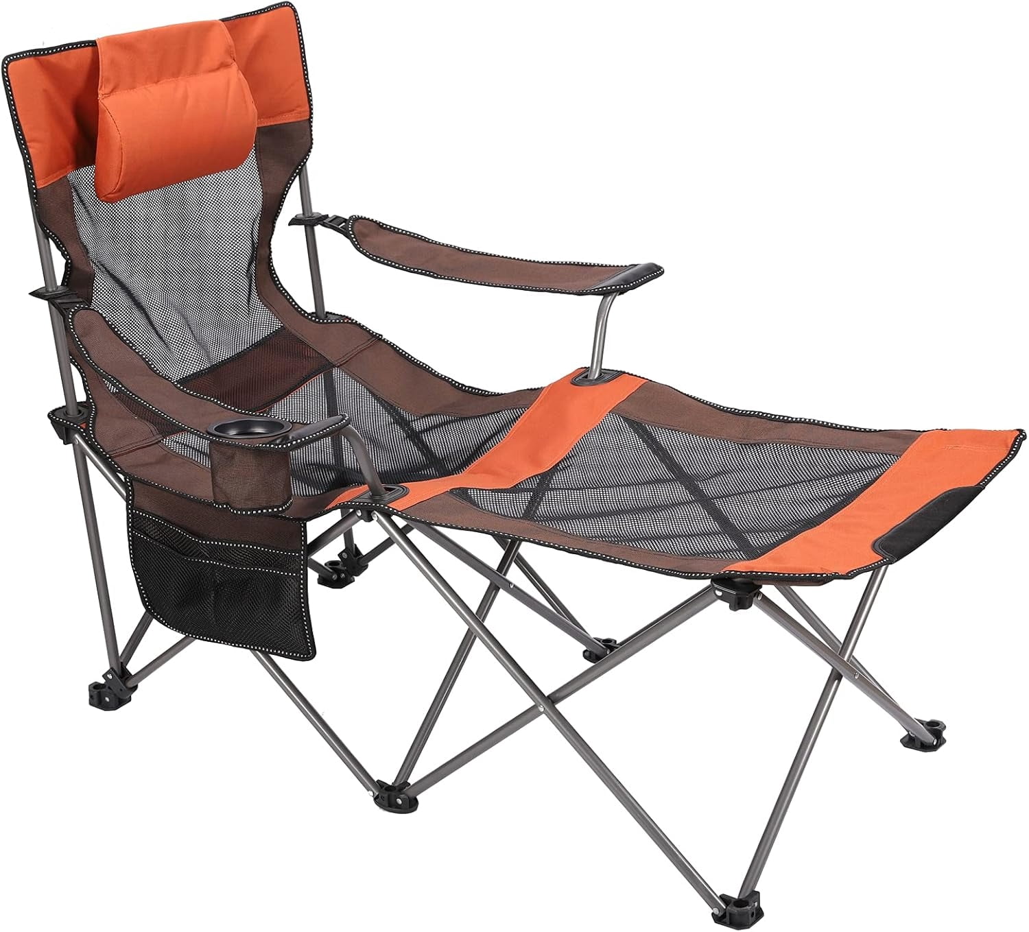 Camping Chairs for Adults - 6 Legged Beach Chair with Foot Rest ...
