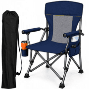 Camping Chairs Clearance for Adults, Portable Folding Lawn Chairs for Outdoor, Dark Blue