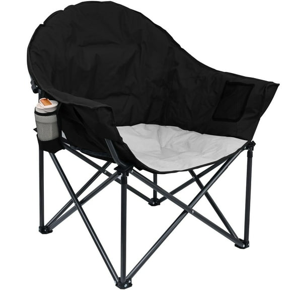 Camping Chairs, Folding Chairs for Outside with Carry Bag, Moon Chairs for Adults with Cup Holder, Padded Camp Chair Support to 450LBS