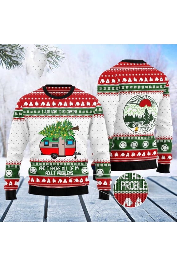 Camping Christmas Ugly Christmas Sweater, Christmas Sweater, Ugly Sweater, Funny Xmas Sweaters