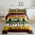 Camping Comforter Set Full,Camper Themed Bedding Camper Decor,RV Travel