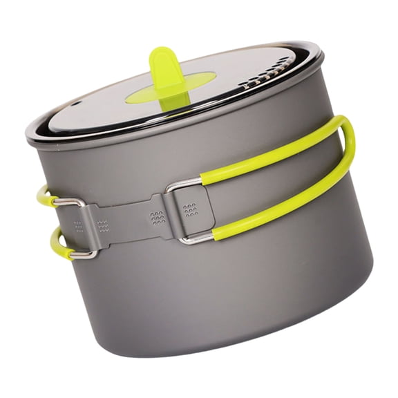 Camping Cook Pots with Lid and Folding Handle Outdoor Cooking Pots Utensils NonStick Camping Cookware Easy to Clean