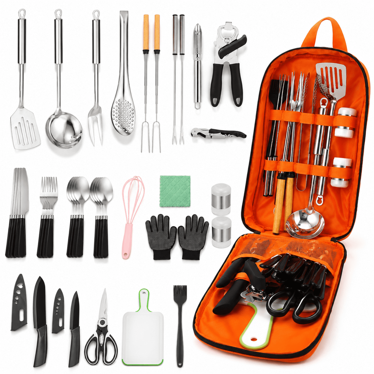 Camping Cooking Set - Utensil Car Gear For Camp Kitchen And Grilling ...