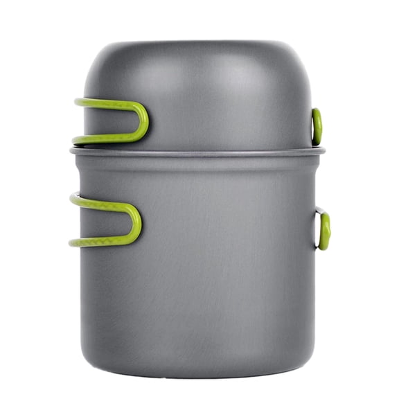 Camping Cookware Mess Kit for Backpacking Gear –2PCS Camping Cooking Set -6.29" Camping Pots and Pans Set - Backpacking Stove/Portable Stove Compatible - Camp Kitchen Equipment Accessories Pot