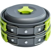 Camping Cookware Mess Kit for Backpacking Gear – Camping Cooking Set - Camping Pots and Pans Set - Backpacking Stove/Portable Stove Compatible - Camp Kitchen Equipment Accessories Pot