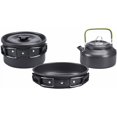 thumbnail image 1 of Camping Cookware Mess Kit, Backpacking Hiking Outdoors Gear, Lightweight Cookset Camping Accessories Equipment Gear for Outdoor Cooking (Color : Black), 1 of 8