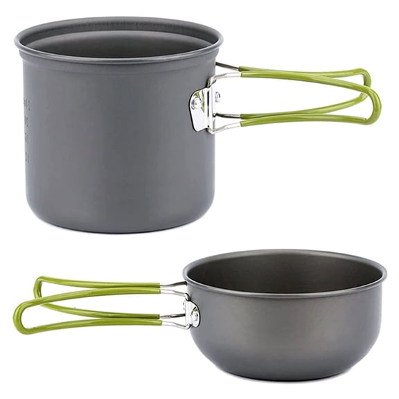 Camping Cookware Mess Kit Ultralight Camping Pot Set Outdoor Cooking Tableware for Hiking Trekking Picnic Mountaineering