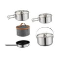 thumbnail image 1 of Camping Cookware Outdoor Pot Utensils Lightweight Portable Cookset Cooking Set for Hiking Dinner Campfire Fishing Family without kettle, 1 of 9