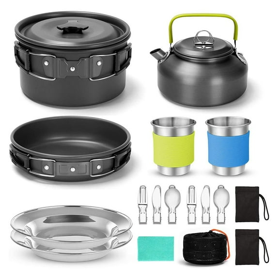 Camping Cookware Set Compact Cooking Gear for Two People