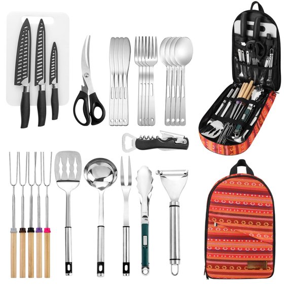 Camping Cookware Storage Bag - Cooking Utensils Set Tool Portable Suitable For  Spoon Chopping Board Chef's Kitchenware