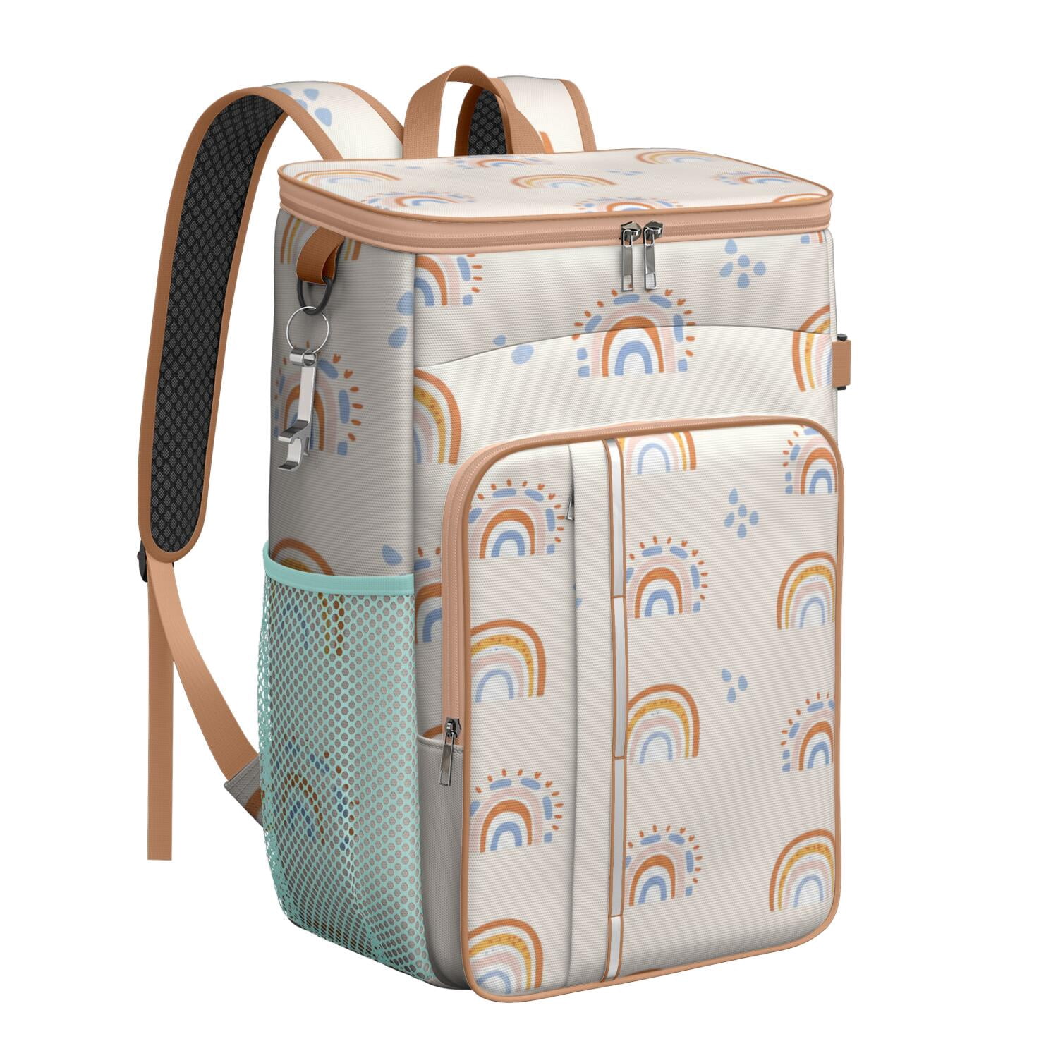 Camping Cooler Backpack 26 Cans,Cooler Bag Insulated Leak Proof Travel Cooler Bag Waterproof Lunch Picnic Beach Work Trip Thermal Bag Drink Beverage Beer Bag Cooler Rainbow Cartoon