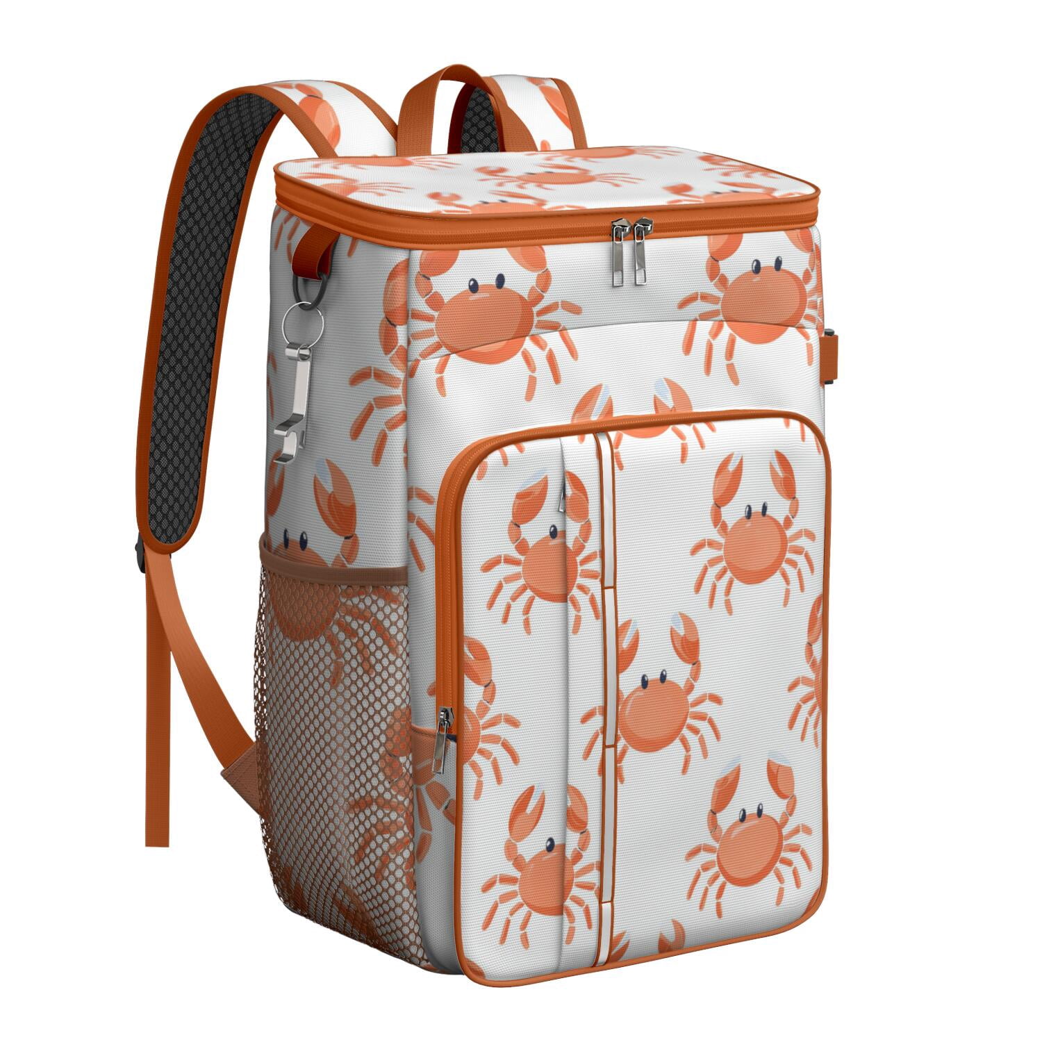 Camping Cooler Backpack 26 Cans,Insulated Backpack Insulated Leak Proof Travel Cooler Bag Waterproof Lunch Picnic Beach Work Trip Thermal Bag Drink Beverage Beer Bag Cooler Marine Adorable Crab