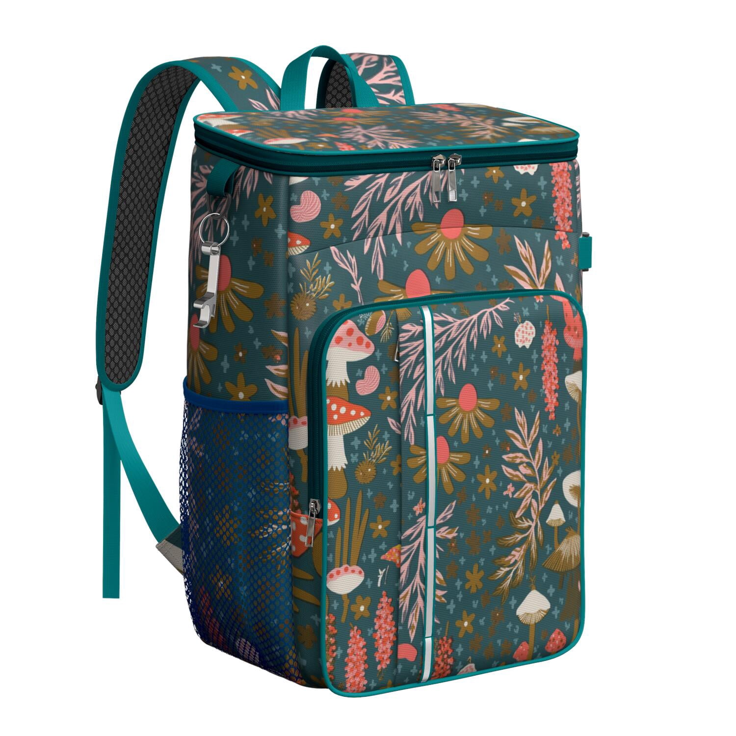 Camping Cooler Backpack 26 Cans,Insulated Backpack Insulated Leak Proof Travel Cooler Bag Waterproof Lunch Picnic Beach Work Trip Thermal Bag Drink Beverage Beer Bag Cooler Mushroom