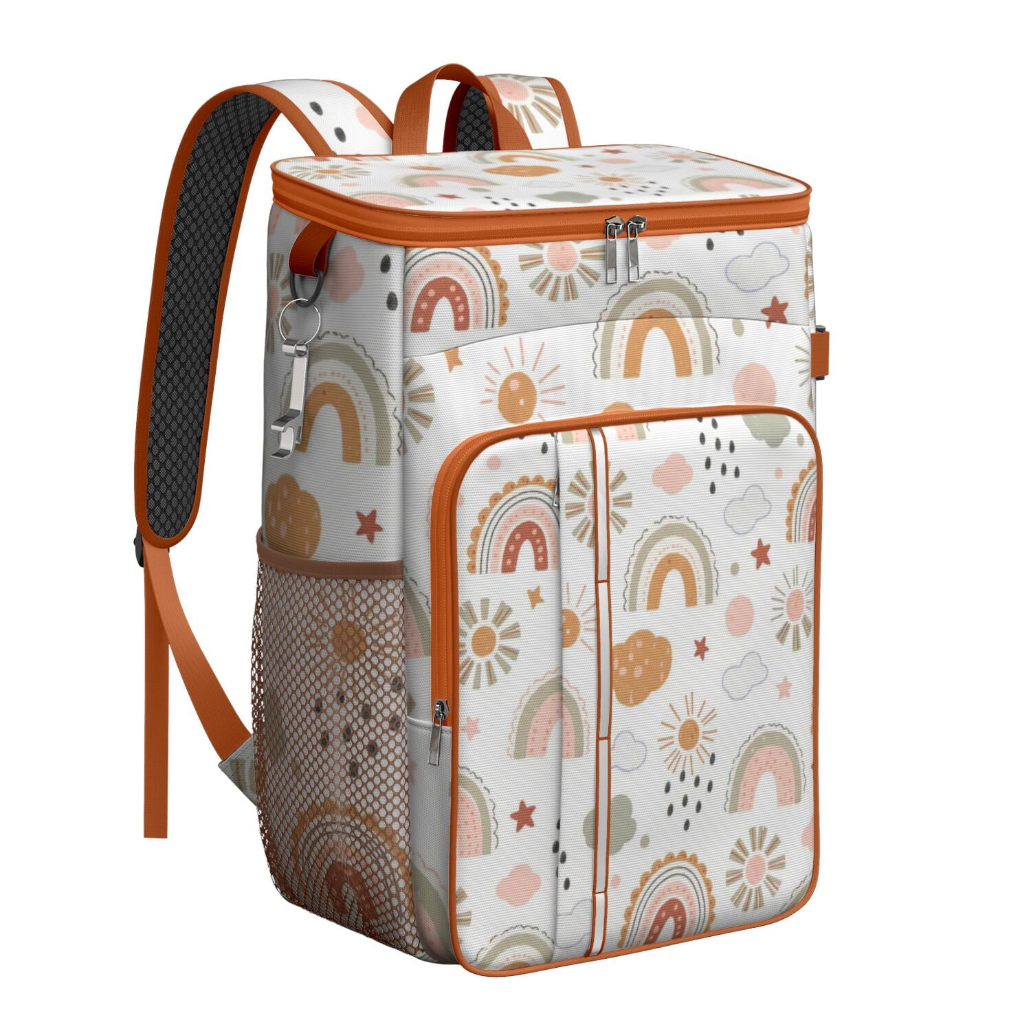 Camping Cooler Backpack 26 Cans,Soft Backpack Coolers Insulated Leak Proof Travel Cooler Bag Waterproof Lunch Picnic Beach Work Trip Thermal Bag Drink Beverage Beer Bag Cooler Rainbow Cartoon