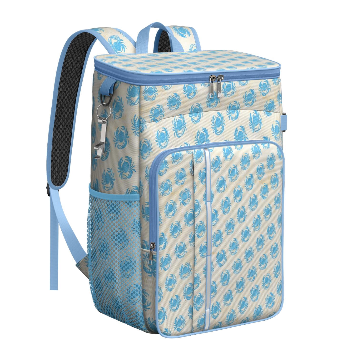 Camping Cooler Backpack 26 Cans,Soft Backpack Coolers Insulated Leak Proof Travel Cooler Bag Waterproof Lunch Picnic Beach Work Trip Thermal Bag Drink Beverage Beer Bag Cooler Marine Adorable Crab