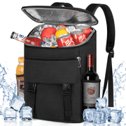 Camping Cooler Backpack 35 Can, Large Capacity Cooler Bag W/ Insulated Compartments Thermal Pocket, Leakproof & Lightweight Travel Cooler Bag, Waterproof Picnic Camping Beach Bag, Cooler Ice Chest