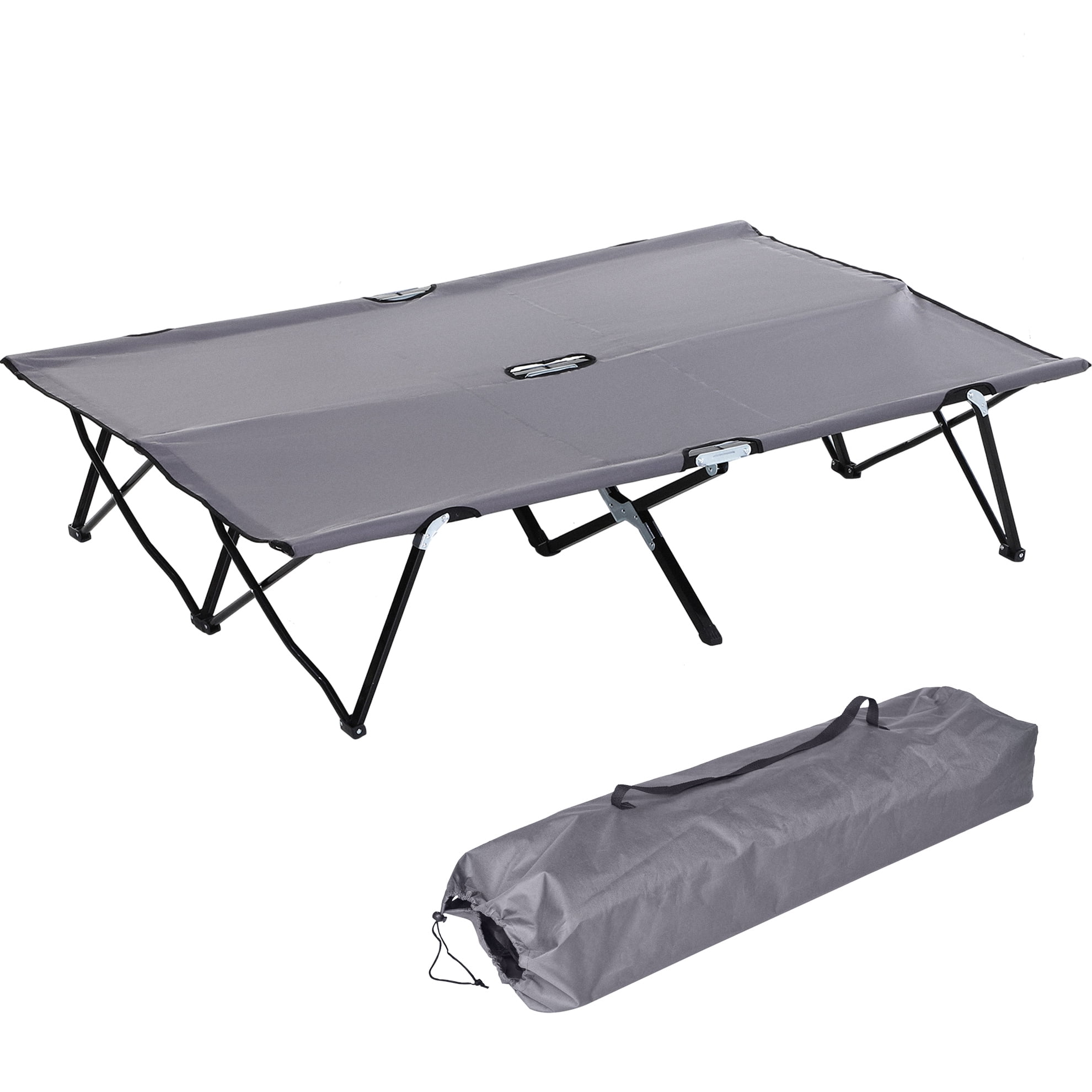 Camping Cot For 2 Adults - 50" Extra Wide Portable Sleeping With Carry ...