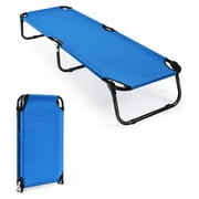 Camping Cot, 330 LBS Folding Cot for Sleeping, Easy Set Up Cot Bed for Adults, Indoor &Outdoor Travel Adventure Picnic Hiking Cot for Patio Yard Home Office Blue