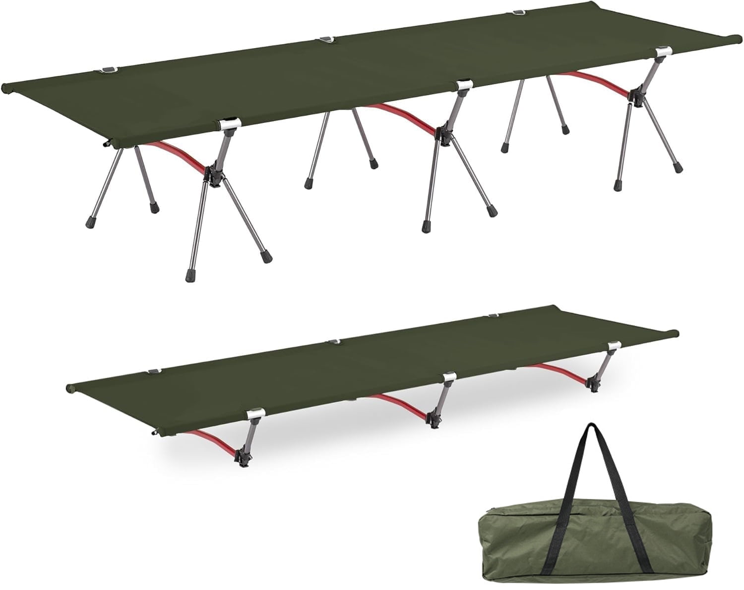 Camping Cot, Height Adjustable with Cot Leg Extenders, Strong