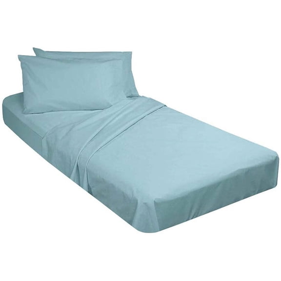 Camping Cot Mattress 4-Pcs Sheet set 100 % Egyptian Cotton 700 TC Perfect for Narrow Twin/Cot Size/Rv Bunk/Guest Bed/Camping Cot Size - 32" X 75" Color Light Blue Solid