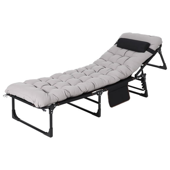 Camping Cot with  Mattress,Portable Cot Bed for Outdoor Sleeping Camping,Double Layer Oxford Foldable Padded Sleeping Cots for Home Travel Outdoor Indoor