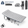 thumbnail image 1 of Camping Cot, Portable Folding Bed Cot for Rest, 1200D Double Layer Oxford, Gray, 1 of 11