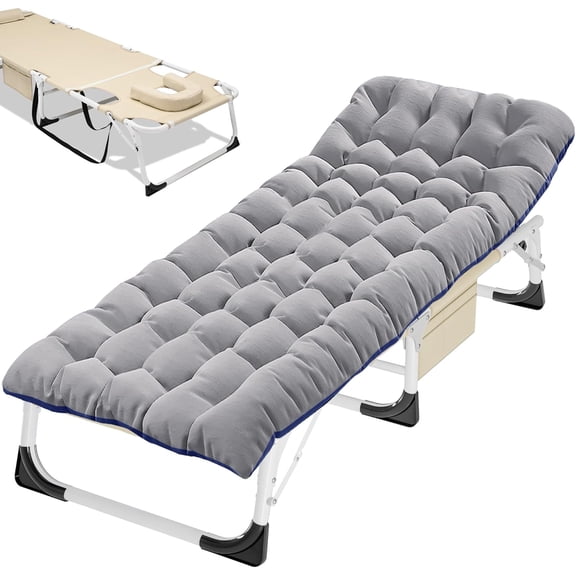 Camping Cot for Adults 900LBS - Oversized Folding Bed with Mattress Pad, Heavy Duty 1200D Oxford Outdoor Cot with Carry Bag