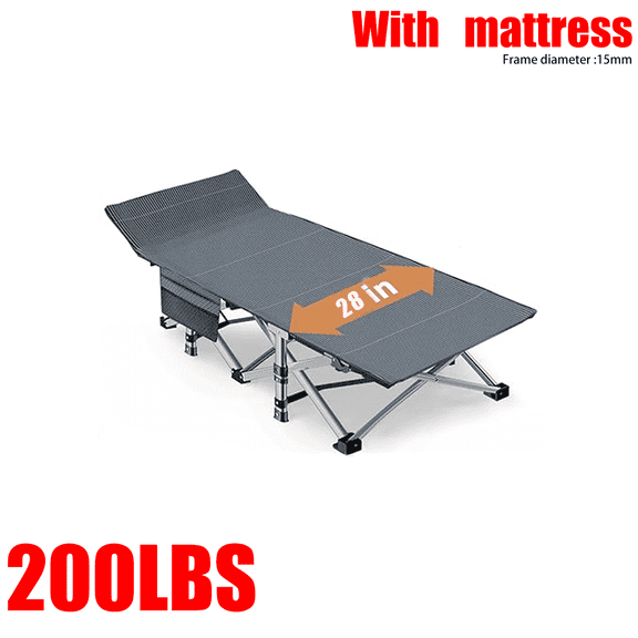 Camping Cot for Adults with 2 Sided Mattress - 78" x 28" Cot, 1200D Oxford Portable Cot Bed with Carry Bag for Camp Travel Guest