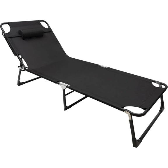 Camping Cots for Adults, 265lbs Support Folding Sleeping Cots Easy-to-Assemble Cot Tent Great for Camping, Lounging, & Elevated Sleeping (Black)