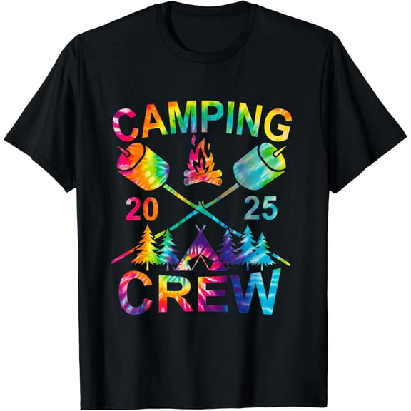 Camping Crew 2025 Funny RV Camper Outdoors Vacation Trip T-Shirt