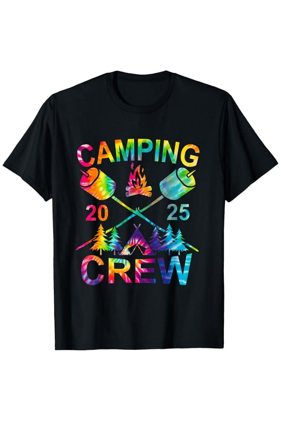 Camping Crew 2025 Funny RV Camper Outdoors Vacation Trip T-Shirt