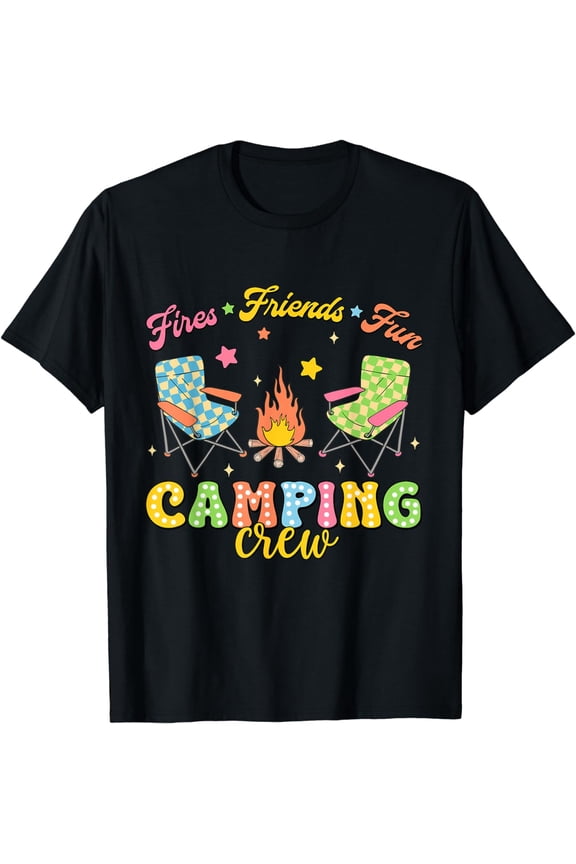 Camping Crew Family Friends Girls Kids Summer Vibes Camper T-Shirt