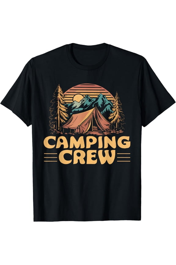 Camping Crew Family Friends Men Women Kids Boys And Girls T-Shirt- Classic Hiking shirt Unisex 100% Cotton Crew Neck T-Shirt Breathable Casual Everyday Wear Affordable Graphic Soft Cheap t shirts
