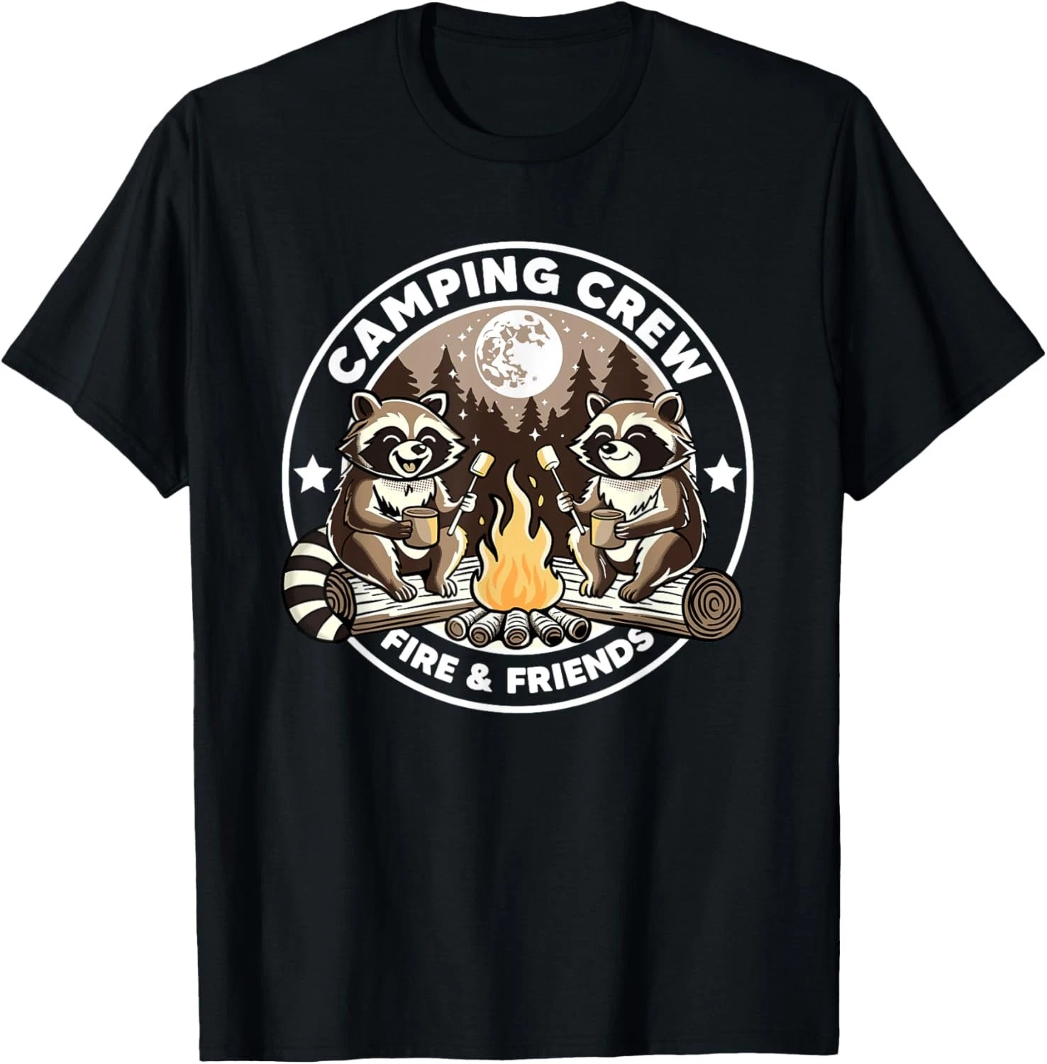 Camping Crew Hike Camping Campfire Raccoons Family Camping T-Shirt Gift ...