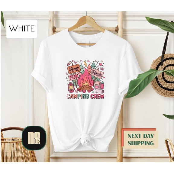 Camping Crew Shirt, Friends Fires Fun Camping T-Shirt, Campfire Friends Top, Outdoor Adventure Shirt, Happy Camper Sweater, Camp Lover Tee TSHIRT All Size S-5XL