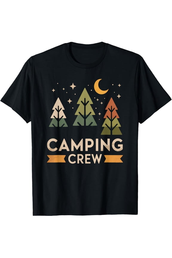 Camping Crew Tee for Family Camping Trip Matching Camper T-Shirt- Classic Unisex 100% Cotton Crew Neck T-Shirt Breathable Casual Everyday Wear Affordable Graphic Free shipping t shirts
