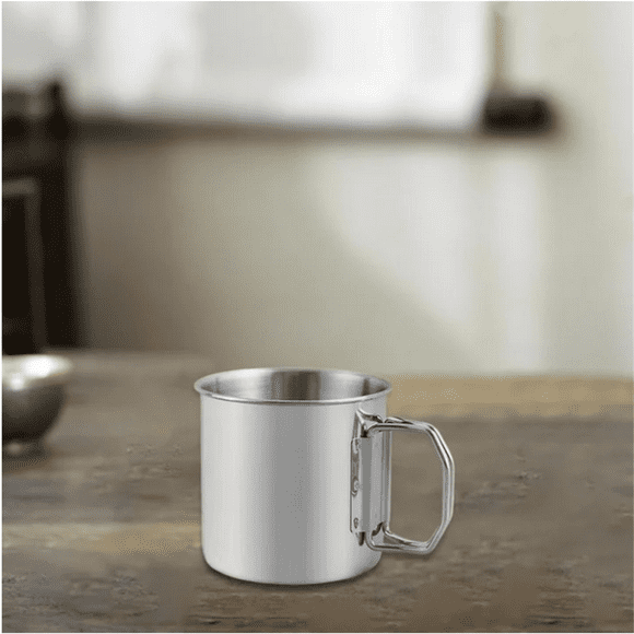 Camping Cup Camping Mug With Foldable Handles Stainless Drinkware Camping Water Boiling Cup Outdoor Cups For Backpacking Outdoor(A)
