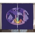 thumbnail image 1 of Camping Curtains 2 Panels Set, Forest Scenery with Tents Vibrant Trees Night Landscape in the Woods, Window Drapes for Living Room Bedroom, 108W X 96L Inches, Dark Purple Lilac Violet, by Ambesonne, 1 of 3