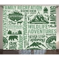 thumbnail image 1 of Ambesonne Camping Curtains 2 Panel Set, Outdoors Adventure Theme, 108" x 96", Pale Green Dark Green, 1 of 3
